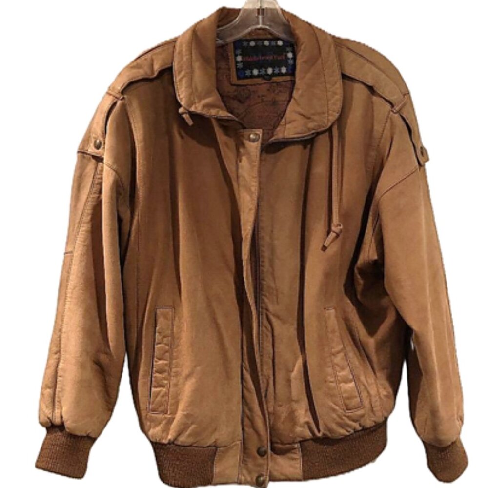 Vintage 1980’s Unisex Middlebrook Park 100% Leather Bomber Style Jacket, Small